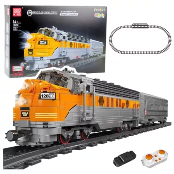 Conjunto de blocos de construção LEAN TOYS - comboio telecomandado cinzento/amarelo (1.751 peças)
