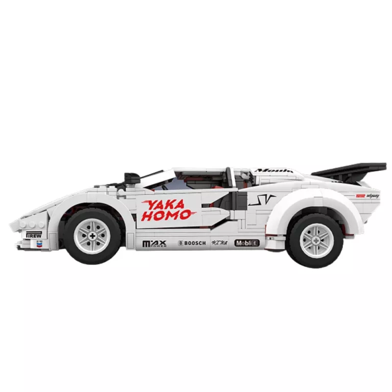 LEAN TOYS Blocos de construção carro desportivo com controlo remoto RC branco 1384 peças