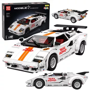 LEAN TOYS Blocos de construção carro desportivo com controlo remoto RC branco 1384 peças