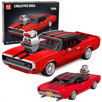 Blocos de construção LEAN TOYS carro desportivo Charger vermelho 1869 peças