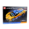 Blocos de construção LEAN TOYS carro desportivo RC – azul e laranja (1883 peças, 2,4 GHz, escala 1:8)