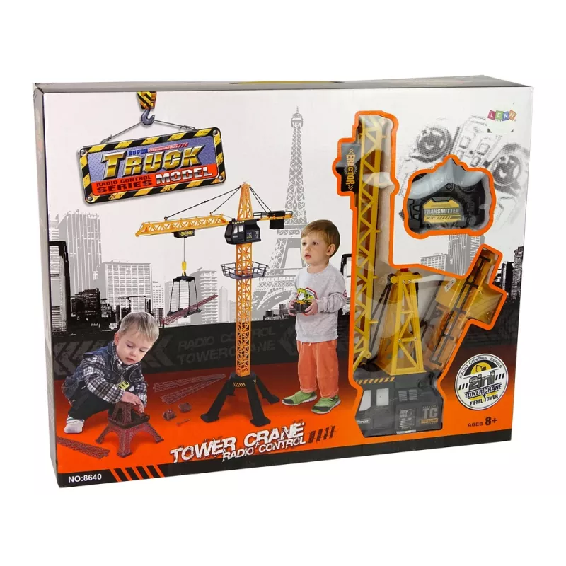 LEAN TOYS Grua de Construção com Telecomando Torre Eiffel 90 cm de Altura