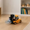 LEAN TOYS veículo de obra empilhador com garra ajustável, luzes e sons, amarelo, 1:43