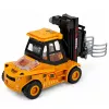 LEAN TOYS veículo de obra empilhador com garra ajustável, luzes e sons, amarelo, 1:43