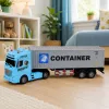 LEAN TOYS camião porta-contentores com portas de abertura, luz e som – azul, 54 cm