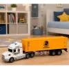 LEAN TOYS Camião porta-contentores com portas que abrem, luzes e sons, Amarelo, 54 cm