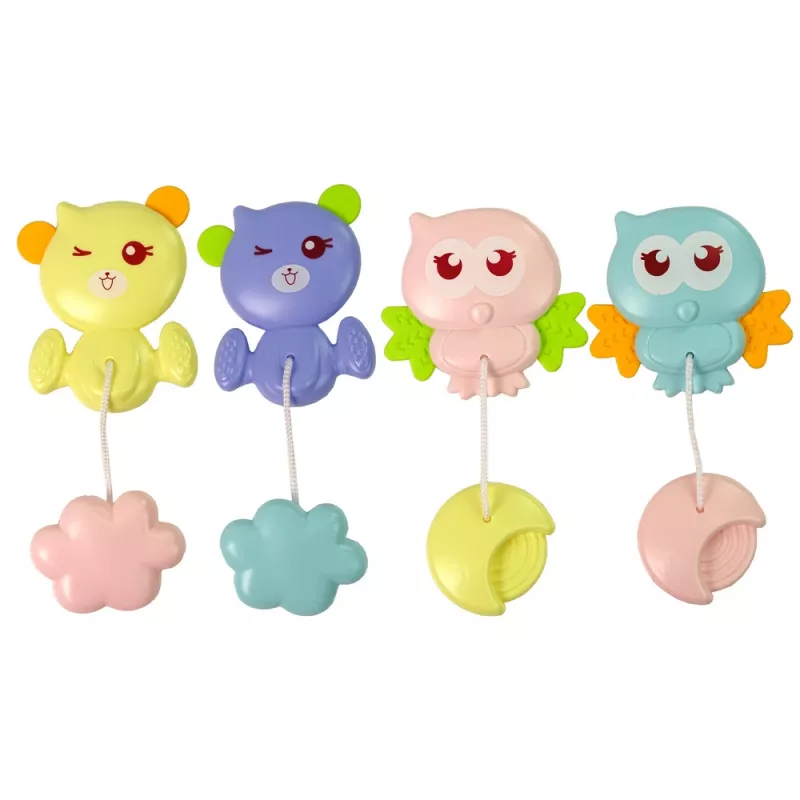 LEAN TOYS Carrossel de berço projetor piloto melodias sons de animais azul