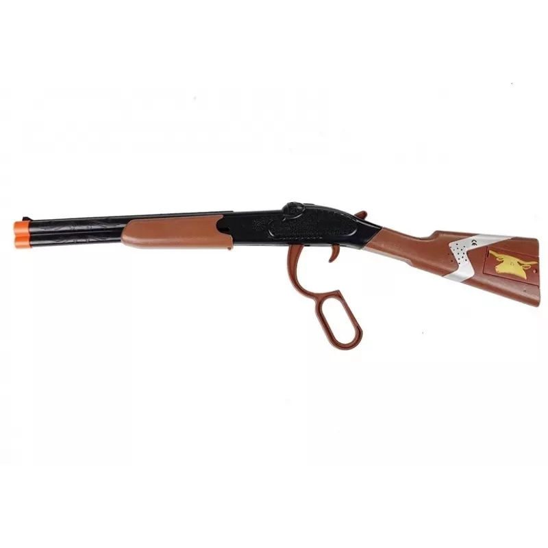 LEAN TOYS Conjunto de cowboy com espingarda de alavanca, revólver Colt e distintivo de xerife