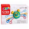 LEAN TOYS Brinquedo sensorial caranguejo para bebés chocalho mordedor azul