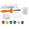 LEAN TOYS Conjunto criativo de artista dinossauros 3D gesso cores - Moldar e pintar 6 figuras de dinossauros, 6 moldes, 6 cores, ferramentas, a partir de 5 anos