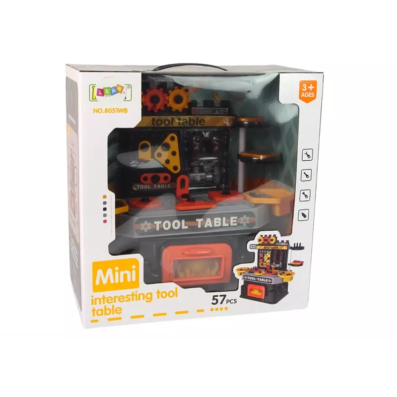 LEAN TOYS Oficina criativa DIY Conjunto de bancada de trabalho com ferramentas de 57 peças