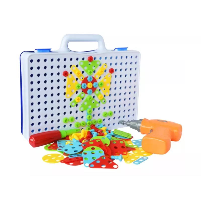 LEAN TOYS Puzzle mosaico criativo 4 em 1 chave de fendas 237 peças