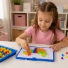 Conjunto criativo puzzle de mosaico de botões com pinos de cogumelo em mala 300 unidades LEAN TOYS