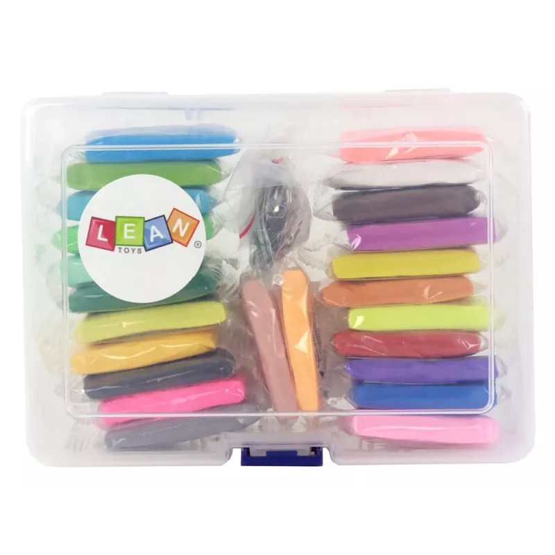 LEAN TOYS Conjunto criativo plasticina massa de modelar 24 cores com acessórios