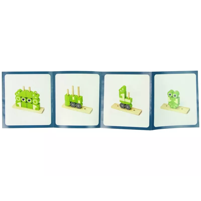 LEAN TOYS Blocos de madeira espaciais criativos puzzle 3D rã