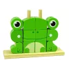 LEAN TOYS Blocos de madeira espaciais criativos puzzle 3D rã
