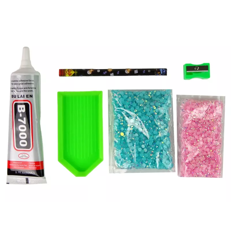LEAN TOYS Kit Criativo Unicórnio DIY Diamantes Cristais Azul