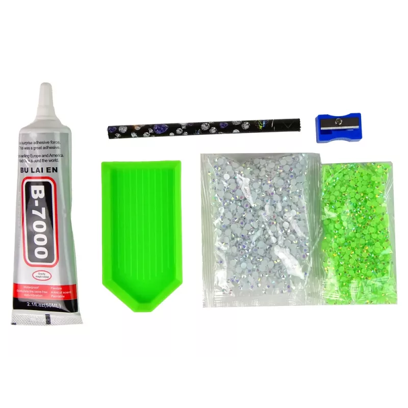 LEAN TOYS Kit Criativo Unicórnio DIY Diamantes Cristais Verde
