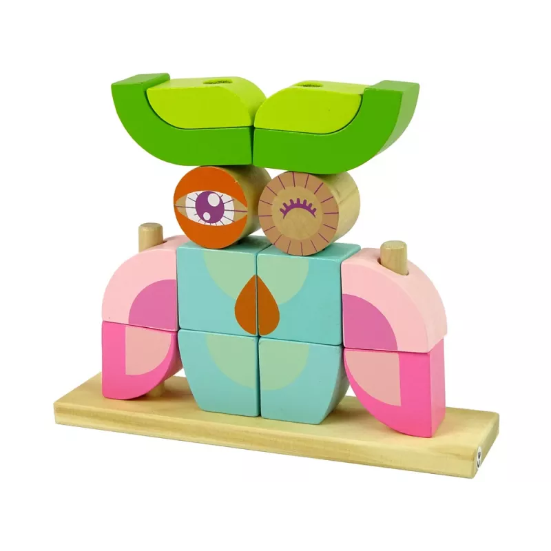 LEAN TOYS Puzzle espacial de madeira criativo coruja 3D