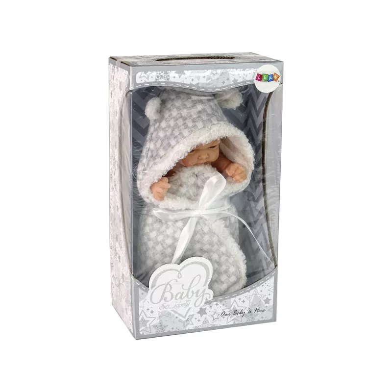 LEAN TOYS Boneca Bebé Fofa Cinzento Cocar
