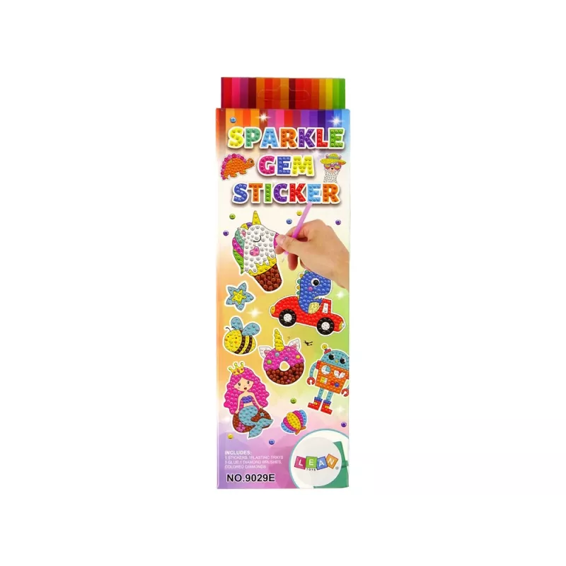 LEAN TOYS conjunto de autocolantes de bordado diamante animais jardim arco-íris mosaico