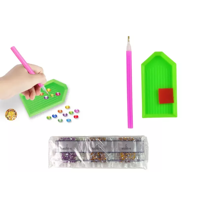 LEAN TOYS conjunto de autocolantes de bordado diamante animais jardim arco-íris mosaico