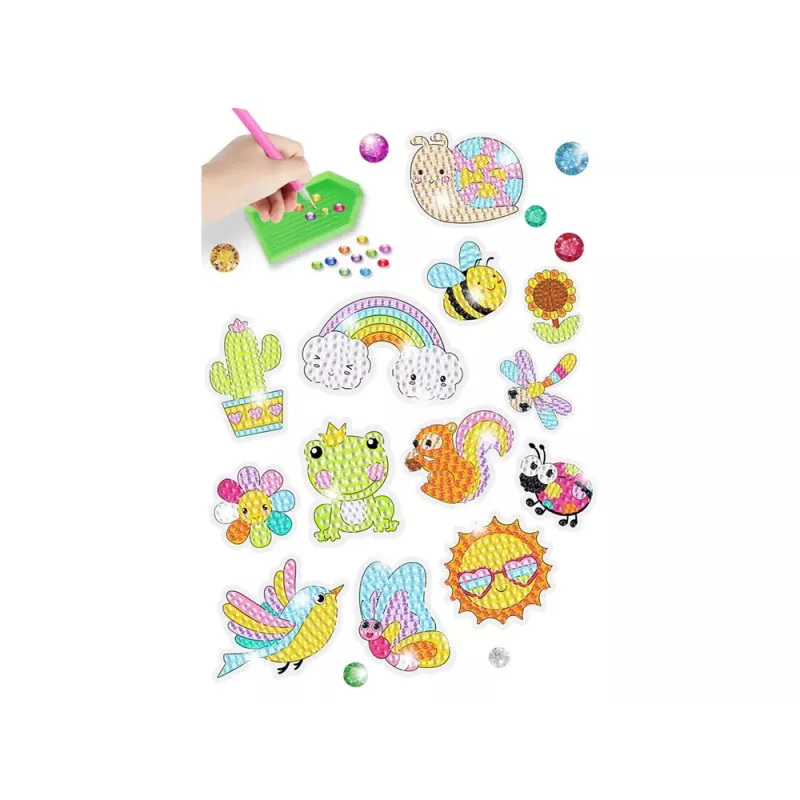 LEAN TOYS conjunto de autocolantes de bordado diamante animais jardim arco-íris mosaico