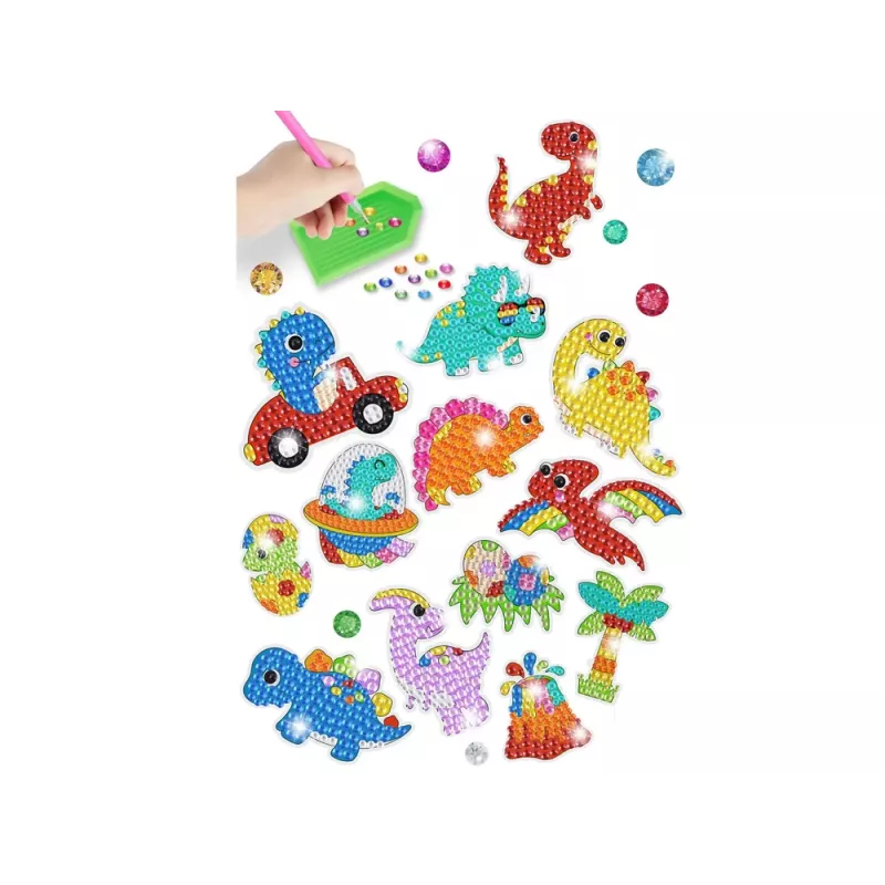 LEAN TOYS conjunto de autocolantes de bordado diamante dinossauros mosaico