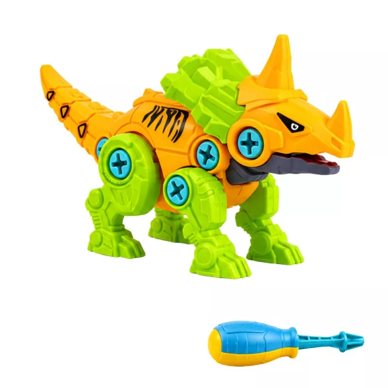 LEAN TOYS Blocos de Construção Dinossauro Conjunto de Parafusos com Chave de Fendas 4-em-1