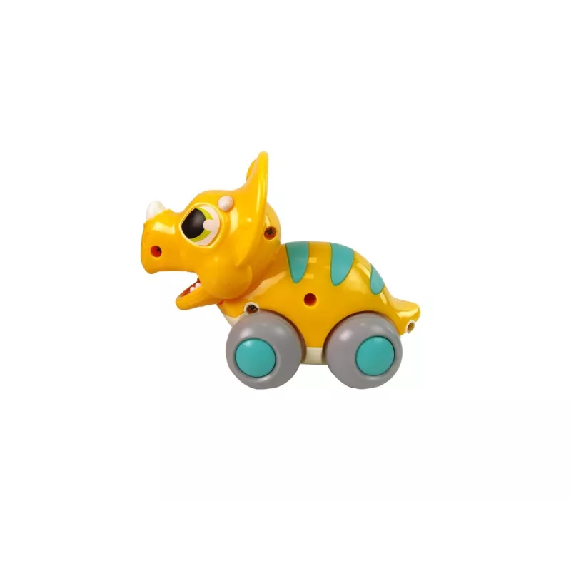 LEAN TOYS Dinossauro sobre Rodas Figura Triceratops Amarela