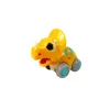 LEAN TOYS Dinossauro sobre Rodas Figura Triceratops Amarela