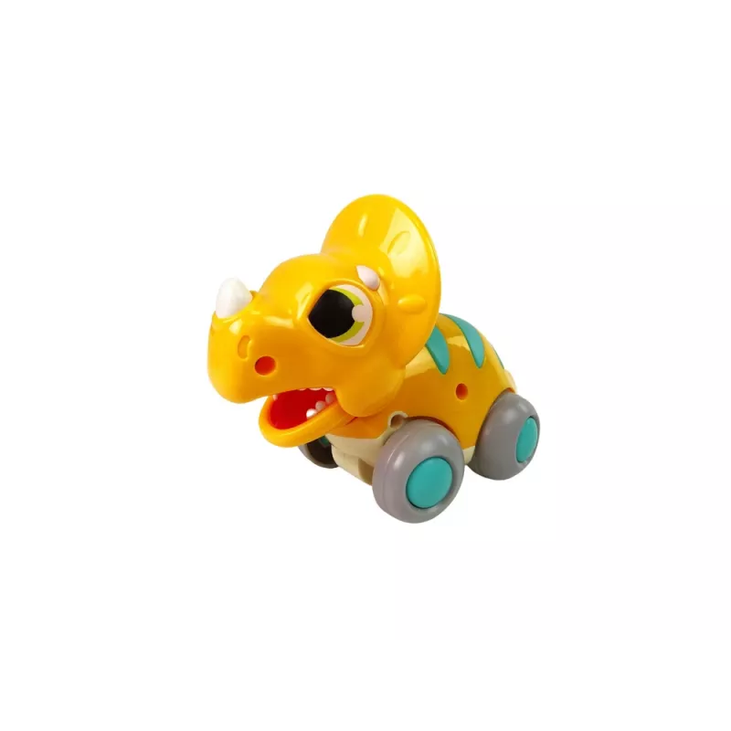 LEAN TOYS Dinossauro sobre Rodas Figura Triceratops Amarela