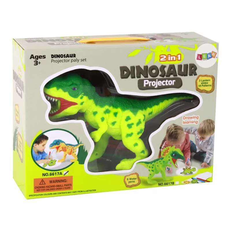 LEAN TOYS Projetor de dinossauros com marcadores e modelos