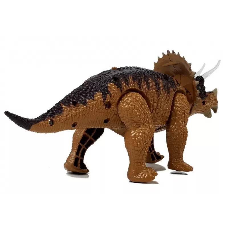 LEAN TOYS Dinossauro Triceratops a pilhas amarelo