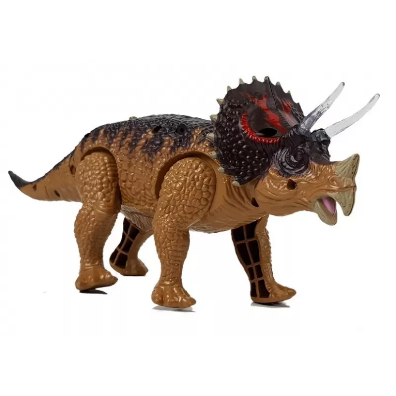 LEAN TOYS Dinossauro Triceratops a pilhas amarelo