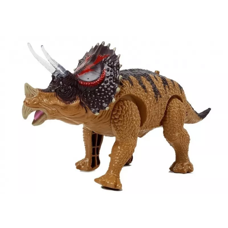 LEAN TOYS Dinossauro Triceratops a pilhas amarelo