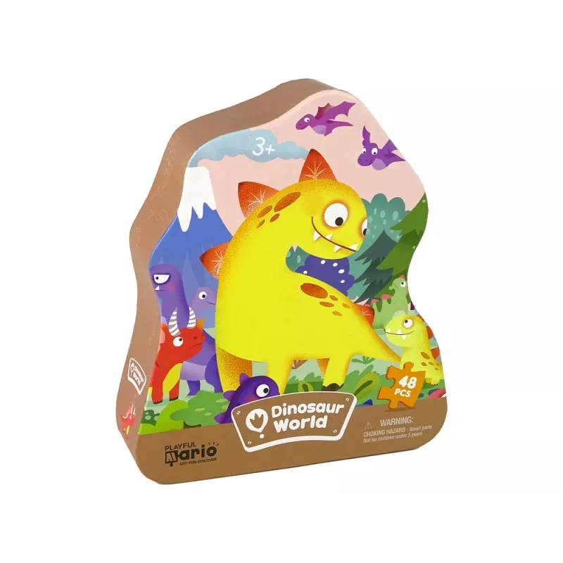 LEAN TOYS Puzzle Dinossauro Vulcão 48 peças