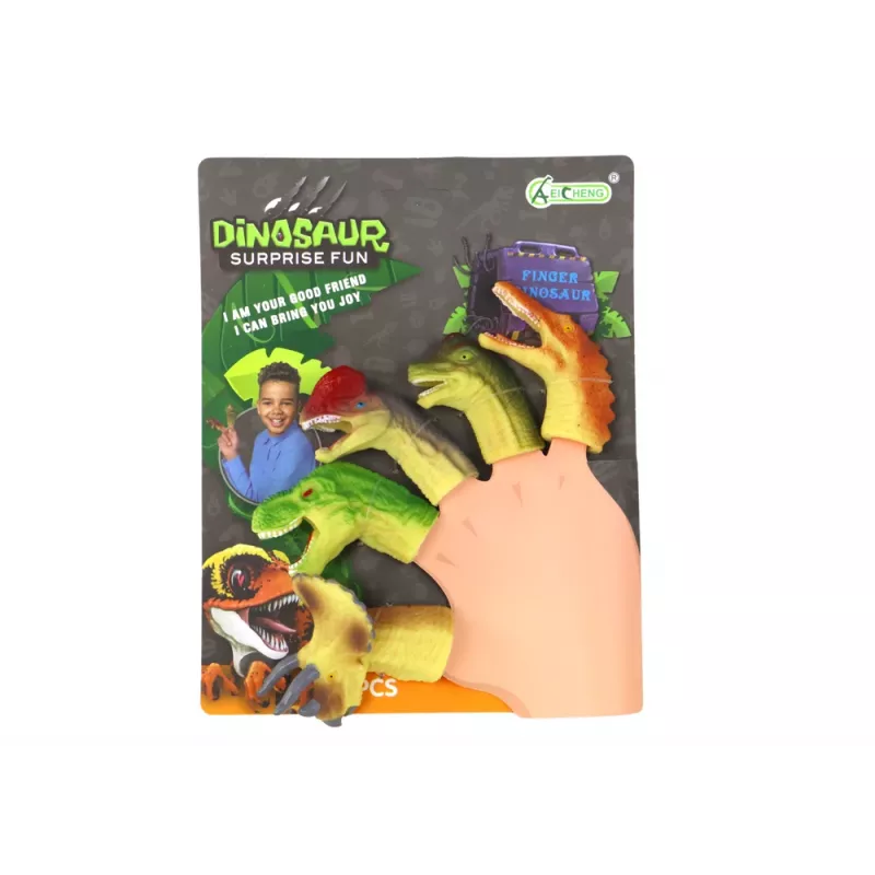 LEAN TOYS Dinossauro Dedoches Sensoriais de Borracha
