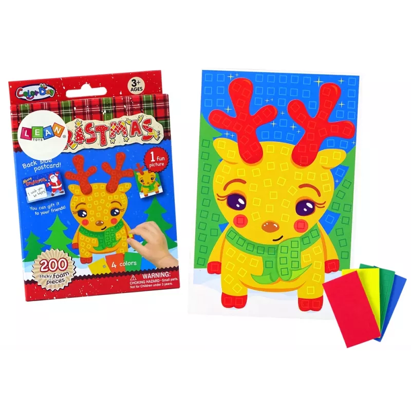 LEAN TOYS Conjunto DIY Mosaico Colorido Rena de Natal para Colar