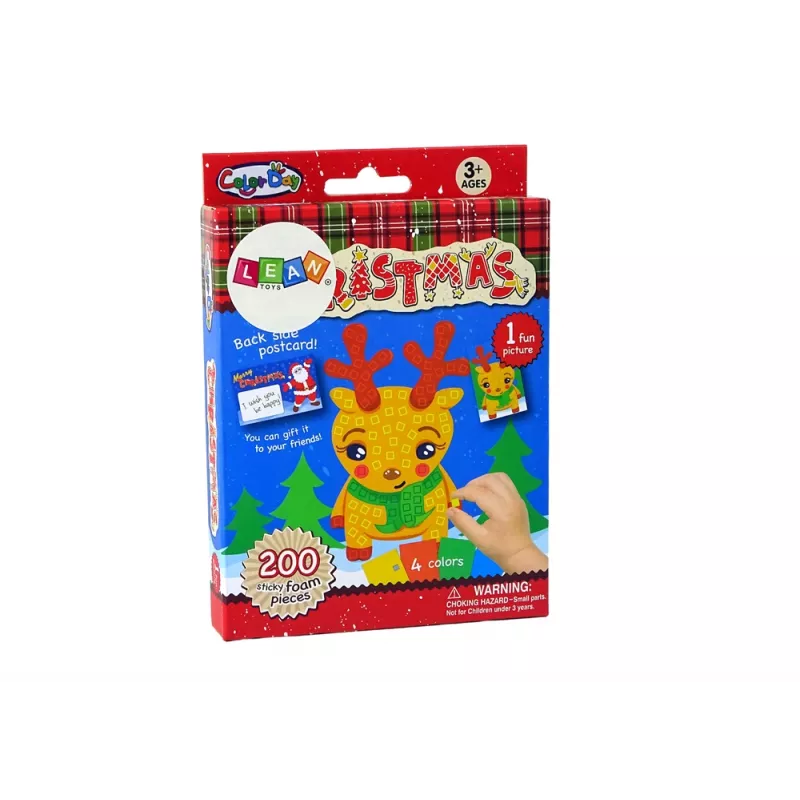 LEAN TOYS Conjunto DIY Mosaico Colorido Rena de Natal para Colar