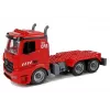 LEAN TOYS Carro de bombeiros DIY 2em1 Kit com escada amovível, chave de fendas, efeitos sonoros e luminosos, capacete