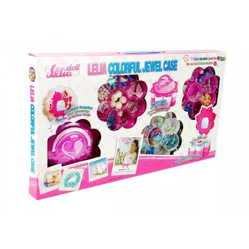 LEAN TOYS Conjunto de Contas de Joalharia DIY Caixa Espelho Dobrável