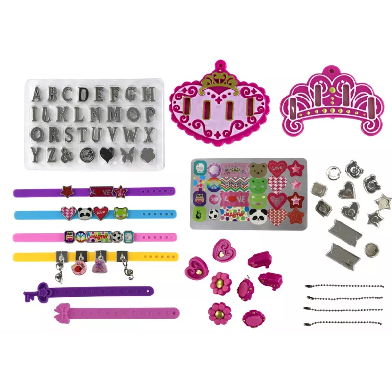 LEAN TOYS Conjunto de Joalharia DIY Pulseira com Pingentes de Letras