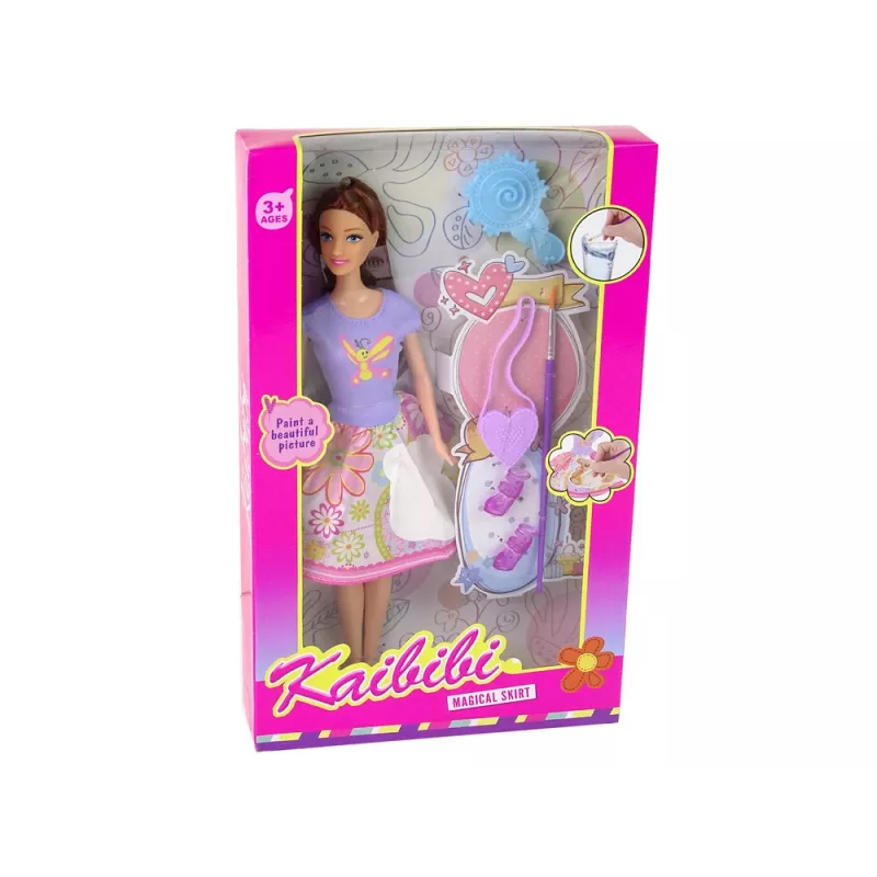LEAN TOYS Boneca com cabelo comprido e vestido de pintura