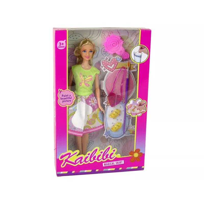LEAN TOYS Boneca com cabelo comprido e vestido de pintura