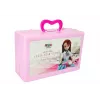 LEAN TOYS Conjunto de boneca com roupa, vestuário e acessórios em mala