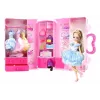 LEAN TOYS Conjunto de boneca com roupa, vestuário e acessórios em mala