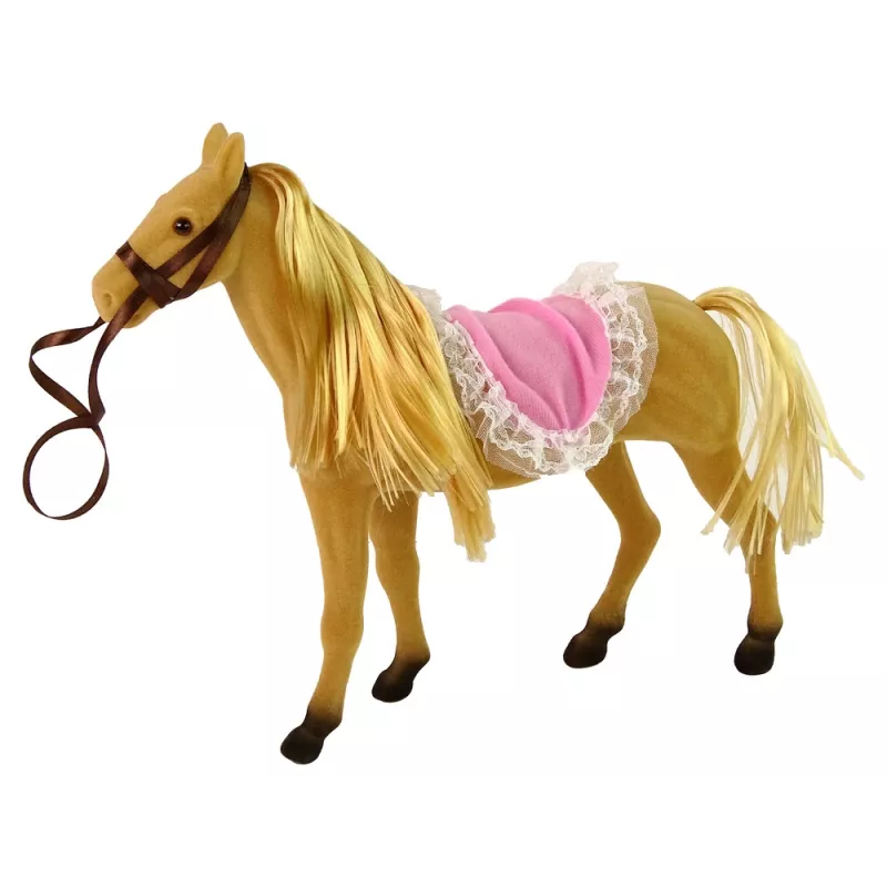 LEAN TOYS Boneca cavaleira com pónei castanho