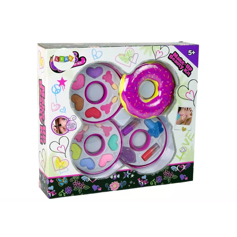 LEAN TOYS Paleta de sombras e batom Donut para crianças