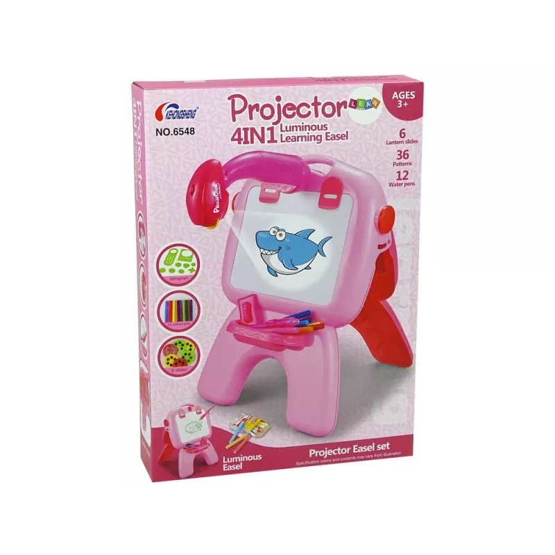 LEAN TOYS Quadro de dupla face giz suporte projetor imagens rosa